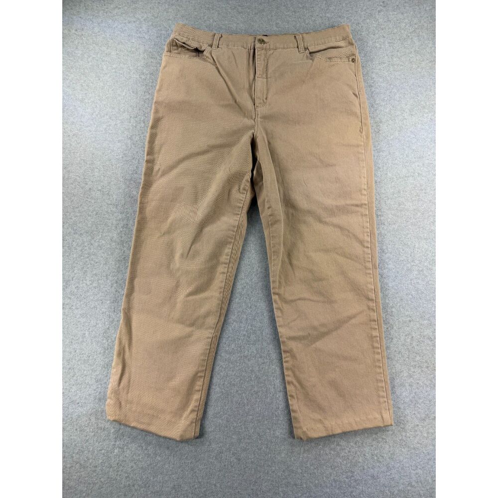 Gloria Vanderbilt Amanda Khaki Straight Leg Ankle Pants Women's Size 18